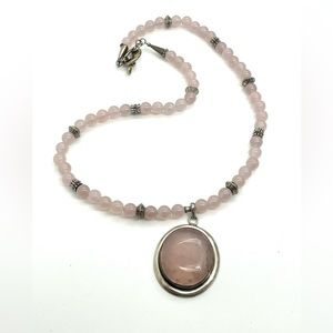 Sterling Rose Quartz Necklace